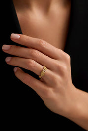 14 Ayar Vintage Harf Altın Yüzük