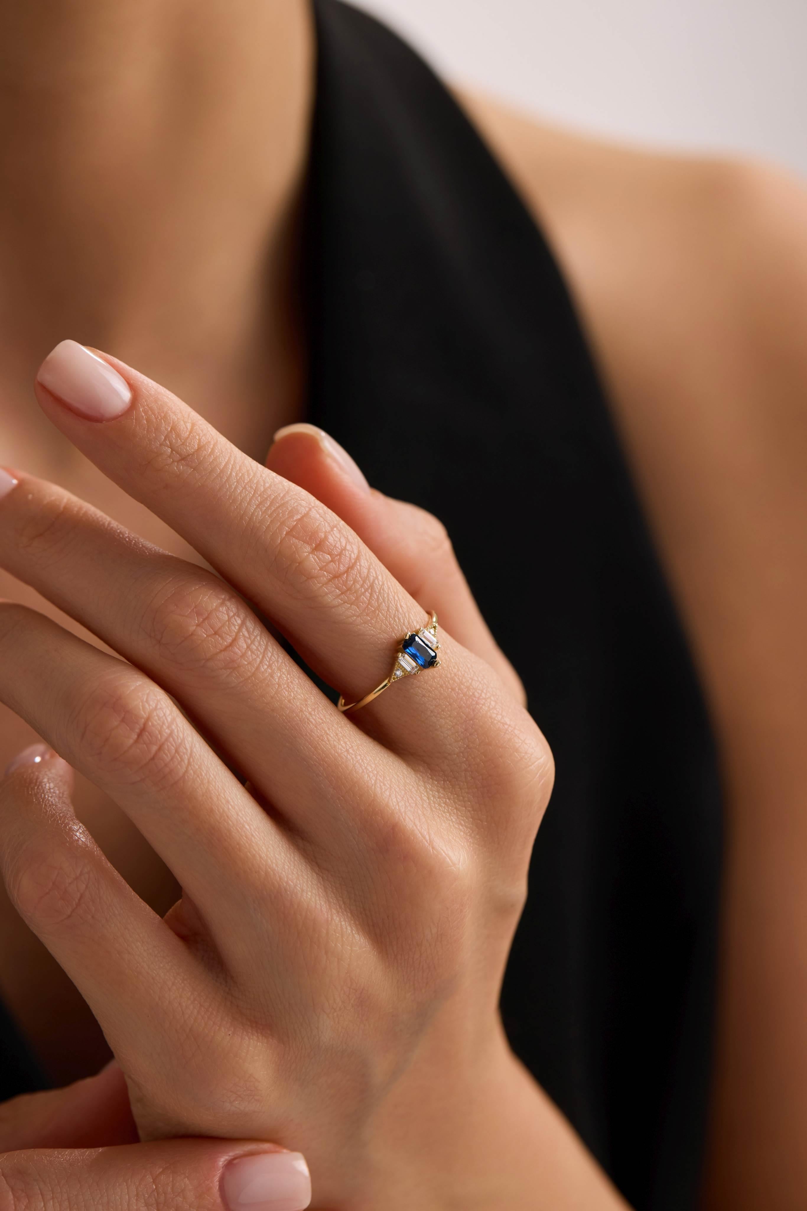 14 Ayar Vintage Renkli Taşlı Altın Yüzük