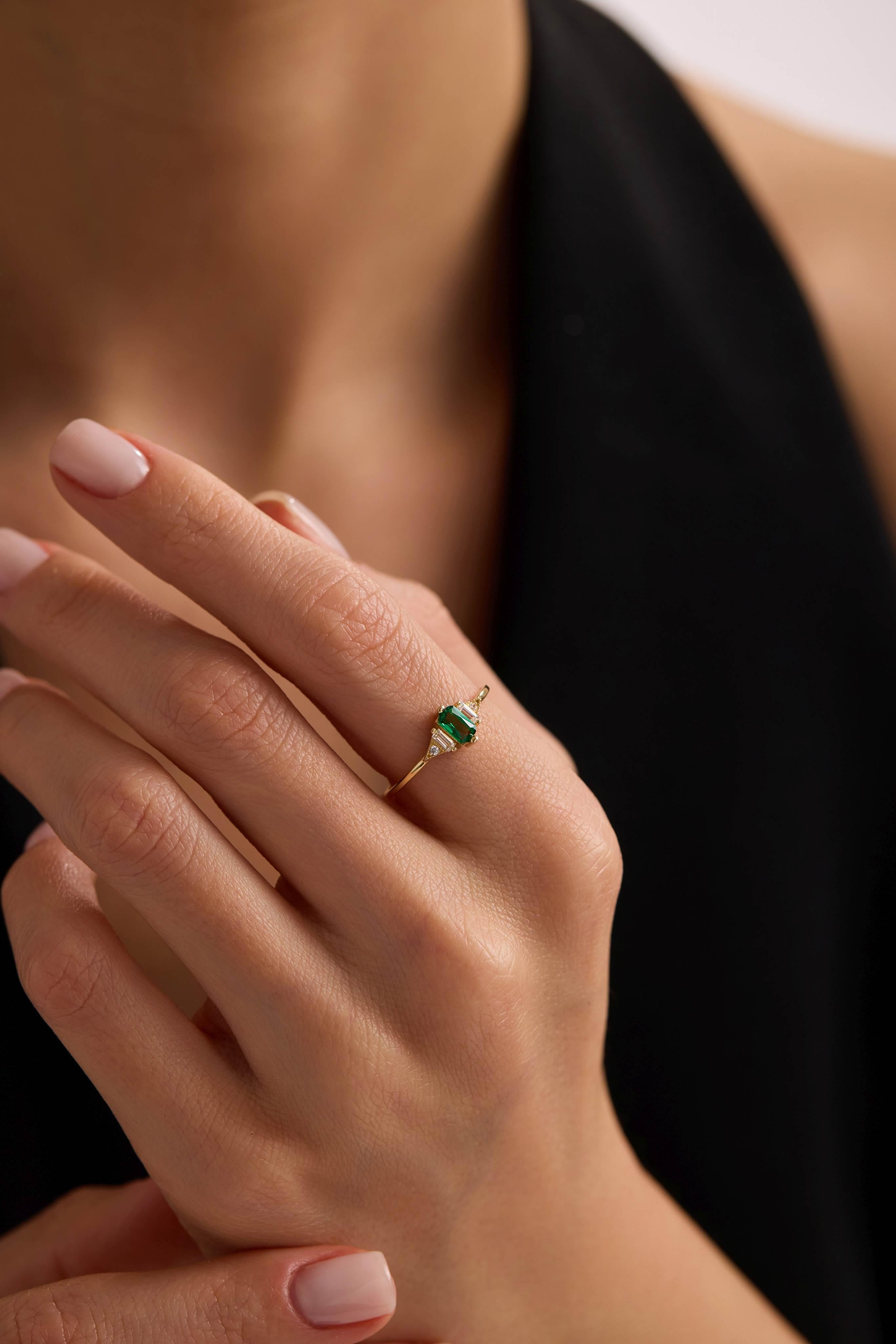 14 Ayar Vintage Renkli Taşlı Altın Yüzük