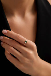 14 Ayar Vintage Renkli Taşlı Altın Yüzük