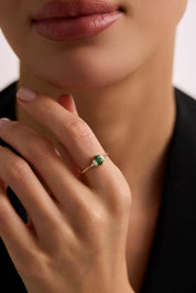 14 Ayar Vintage Renkli Taşlı Altın Yüzük