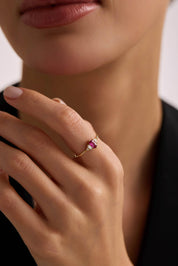 14 Ayar Vintage Renkli Taşlı Altın Yüzük