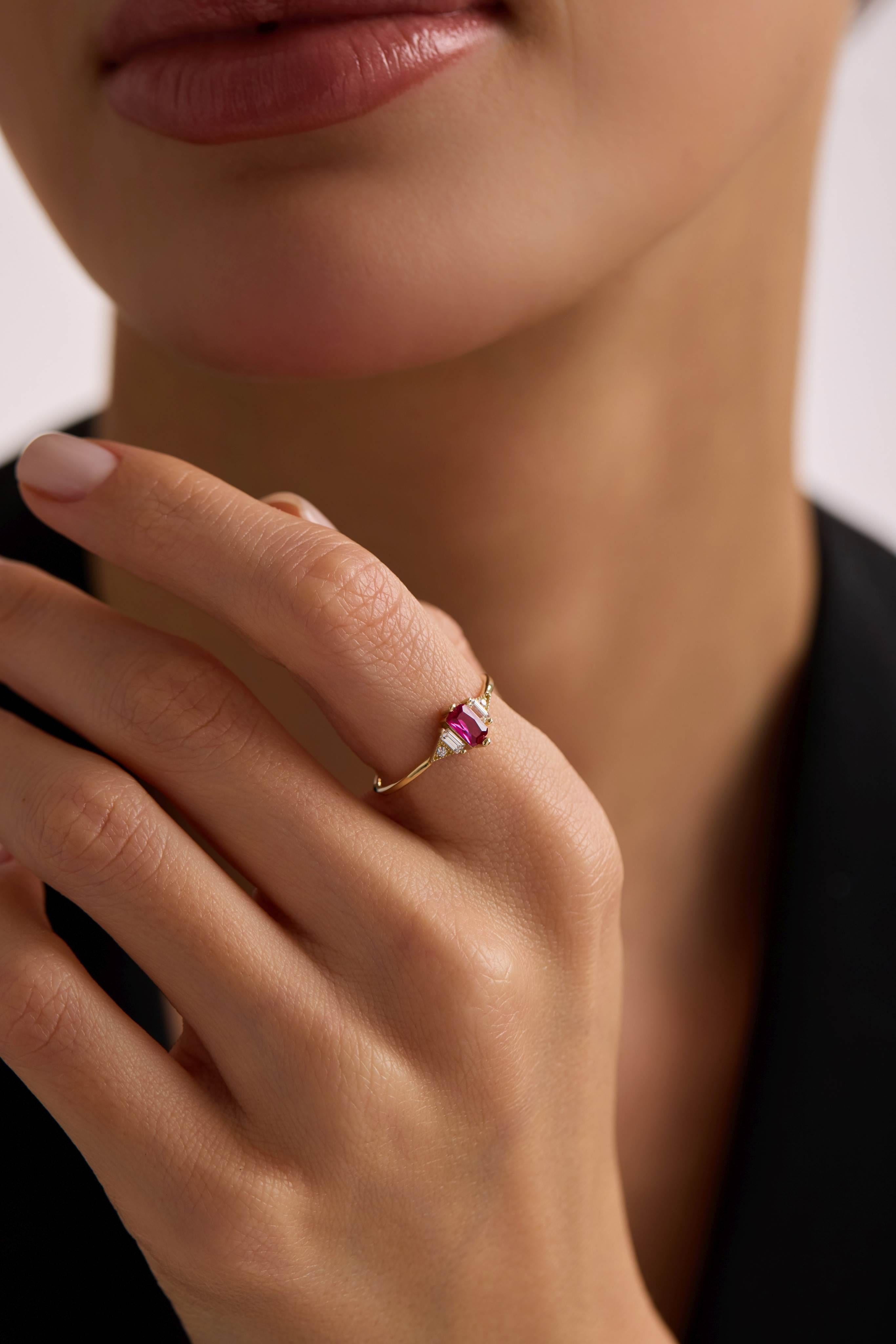 14 Ayar Vintage Renkli Taşlı Altın Yüzük