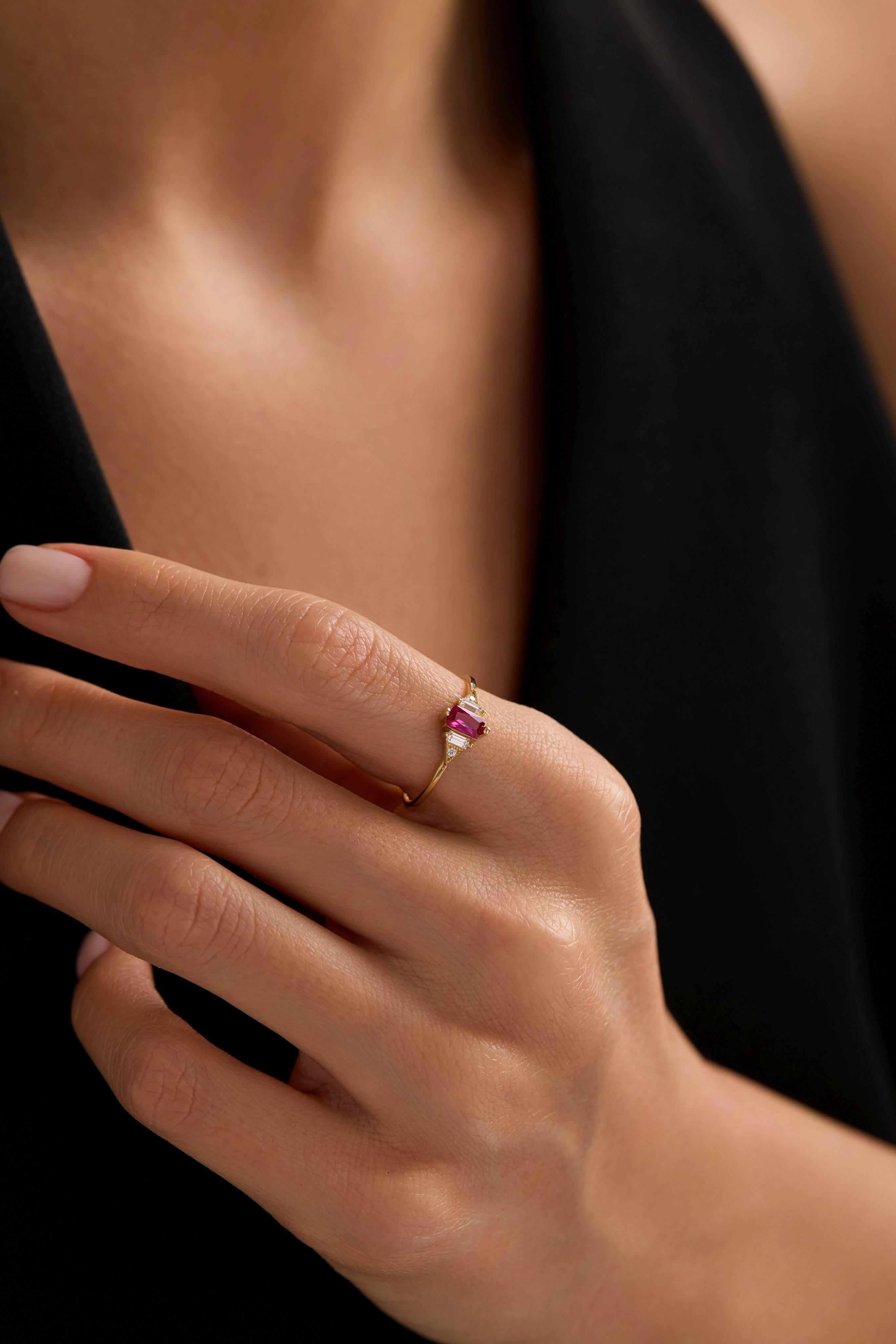 14 Ayar Vintage Renkli Taşlı Altın Yüzük