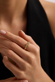 14 Ayar Vintage Renkli Taşlı Altın Yüzük