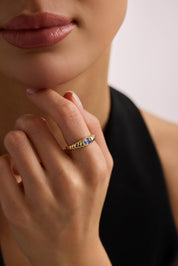 14 Ayar Vintage Renkli Taşlı Altın Yüzük