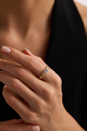 14 Ayar Vintage Renkli Taşlı Altın Yüzük