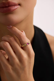 14 Ayar Vintage Renkli Taşlı Altın Yüzük