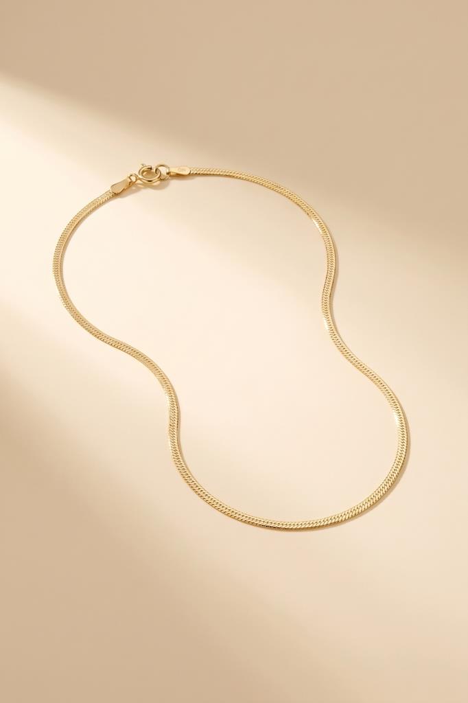 14 Ayar Yassı Altın Zincir Kolye (2.35 mm)