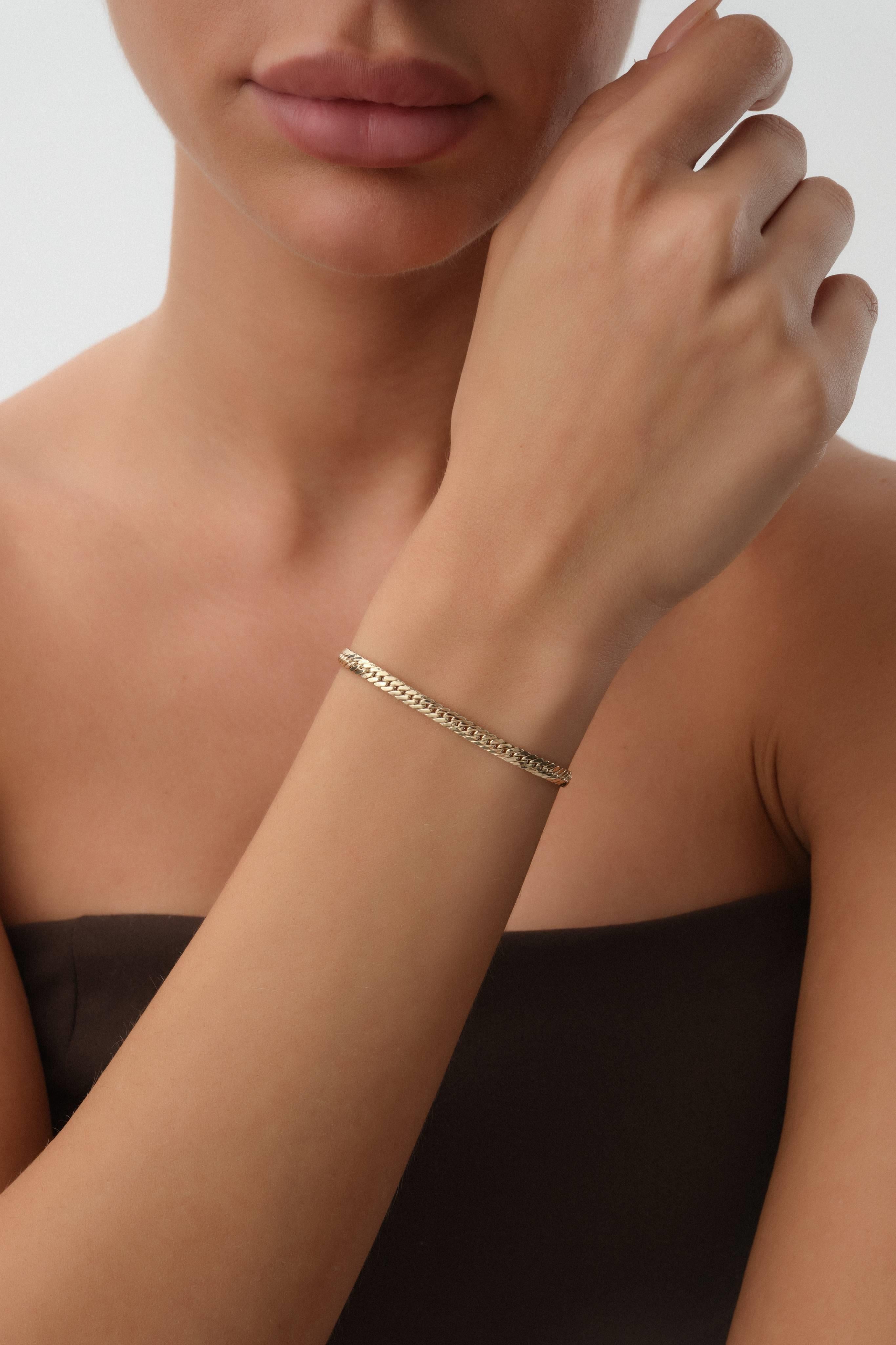 14 Ayar Yassı Zincir Altın Bileklik