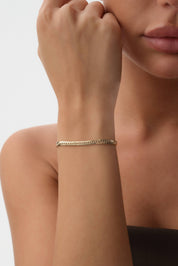 14 Ayar Yassı Zincir Altın Bileklik