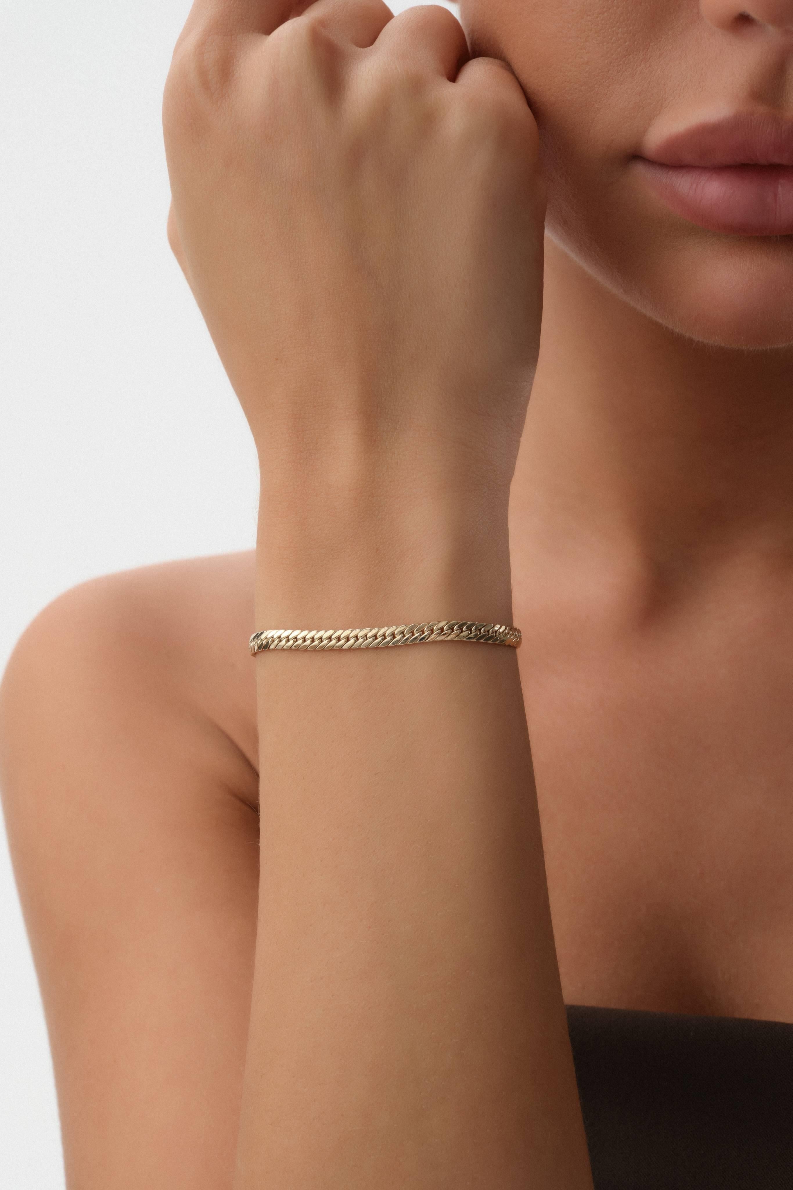 14 Ayar Yassı Zincir Altın Bileklik