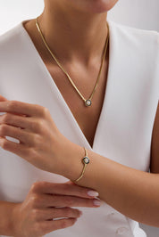 14 Ayar Yılan Zincir Tasarım Altın Kolye