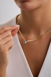 14 Ayar Yılan Zincir Tasarım Altın Kolye