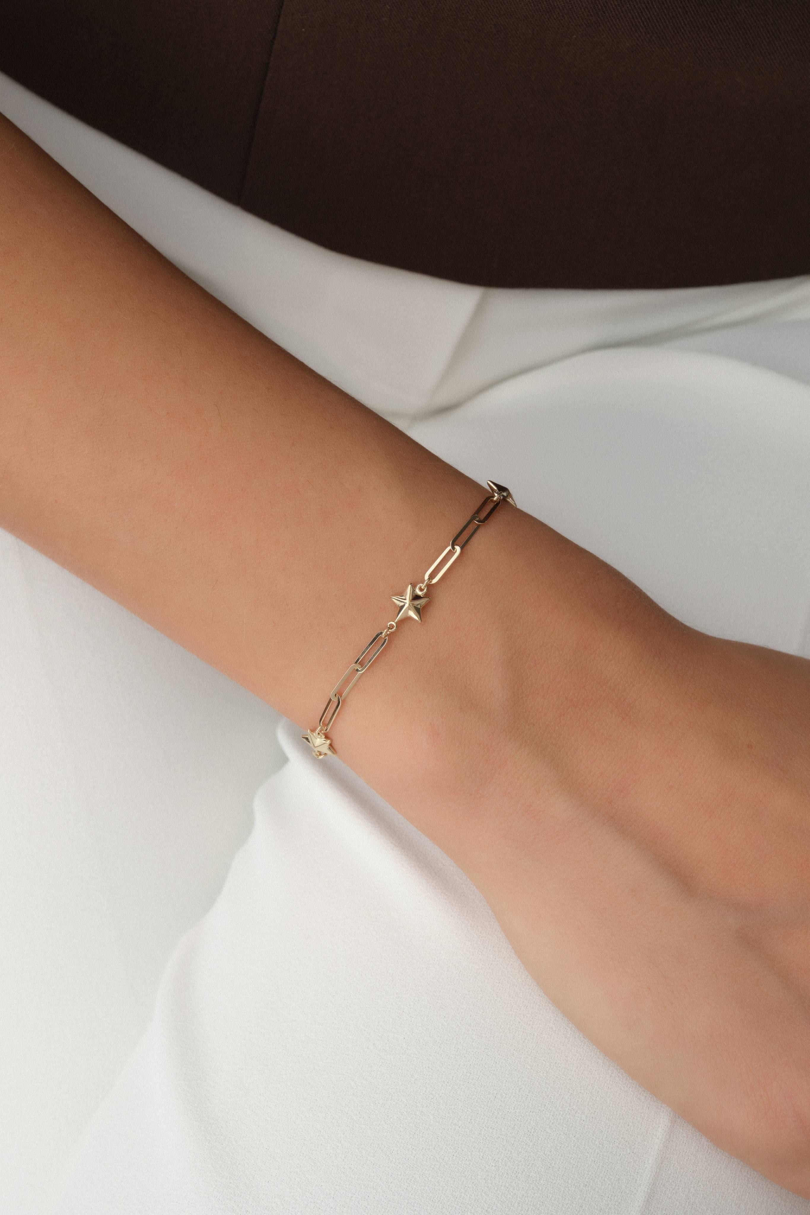 14 Ayar Yıldız Altın Ataç Bileklik