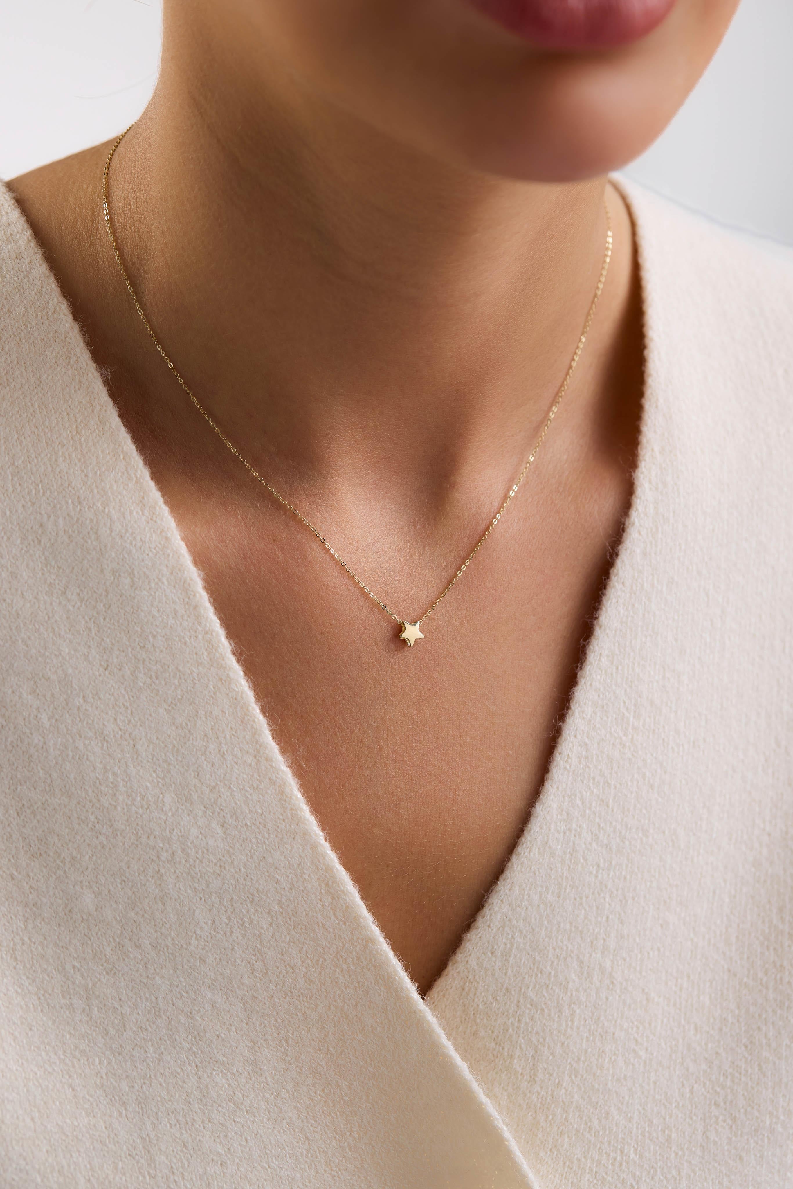 14 Ayar Yıldız Altın Kolye