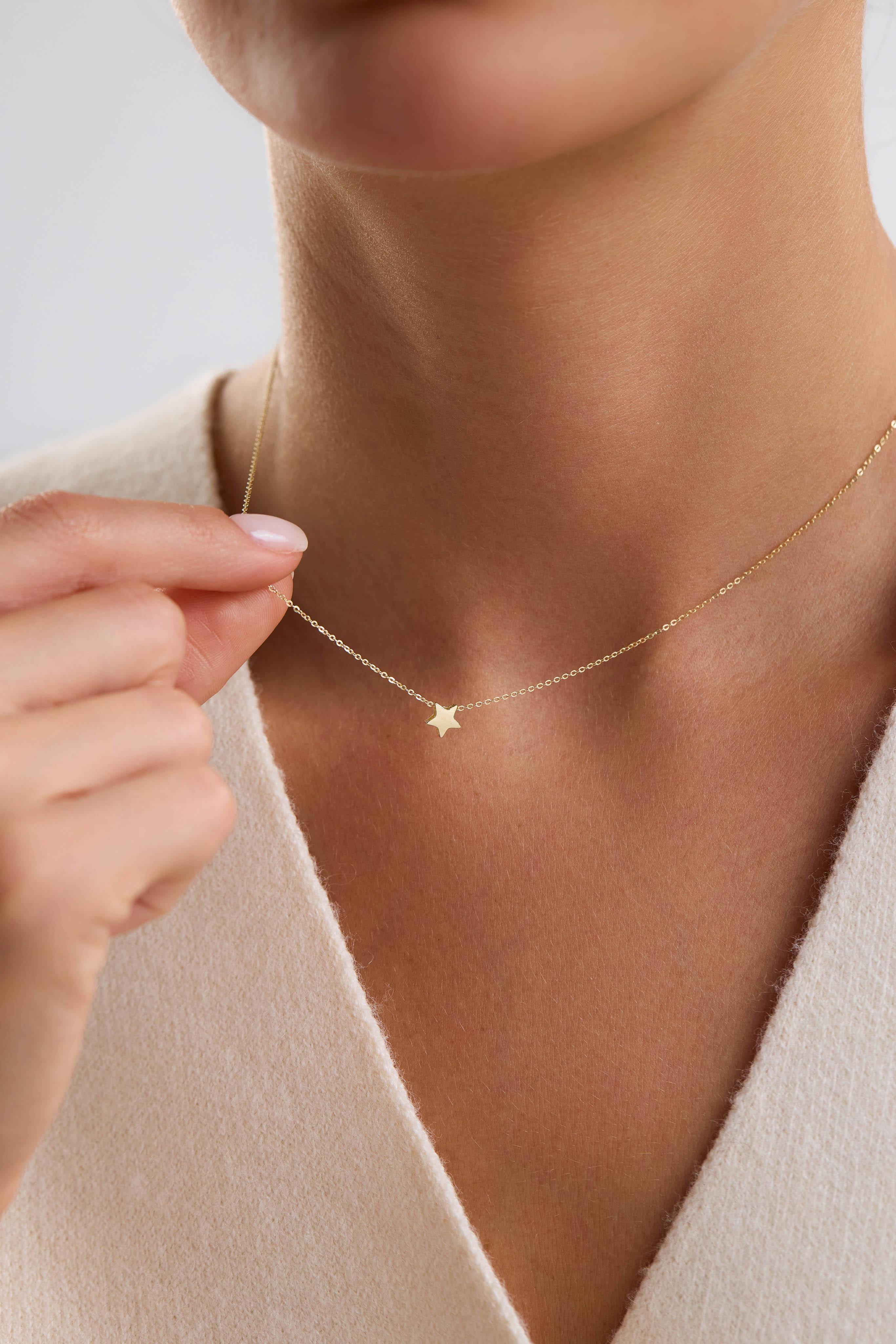 14 Ayar Yıldız Altın Kolye