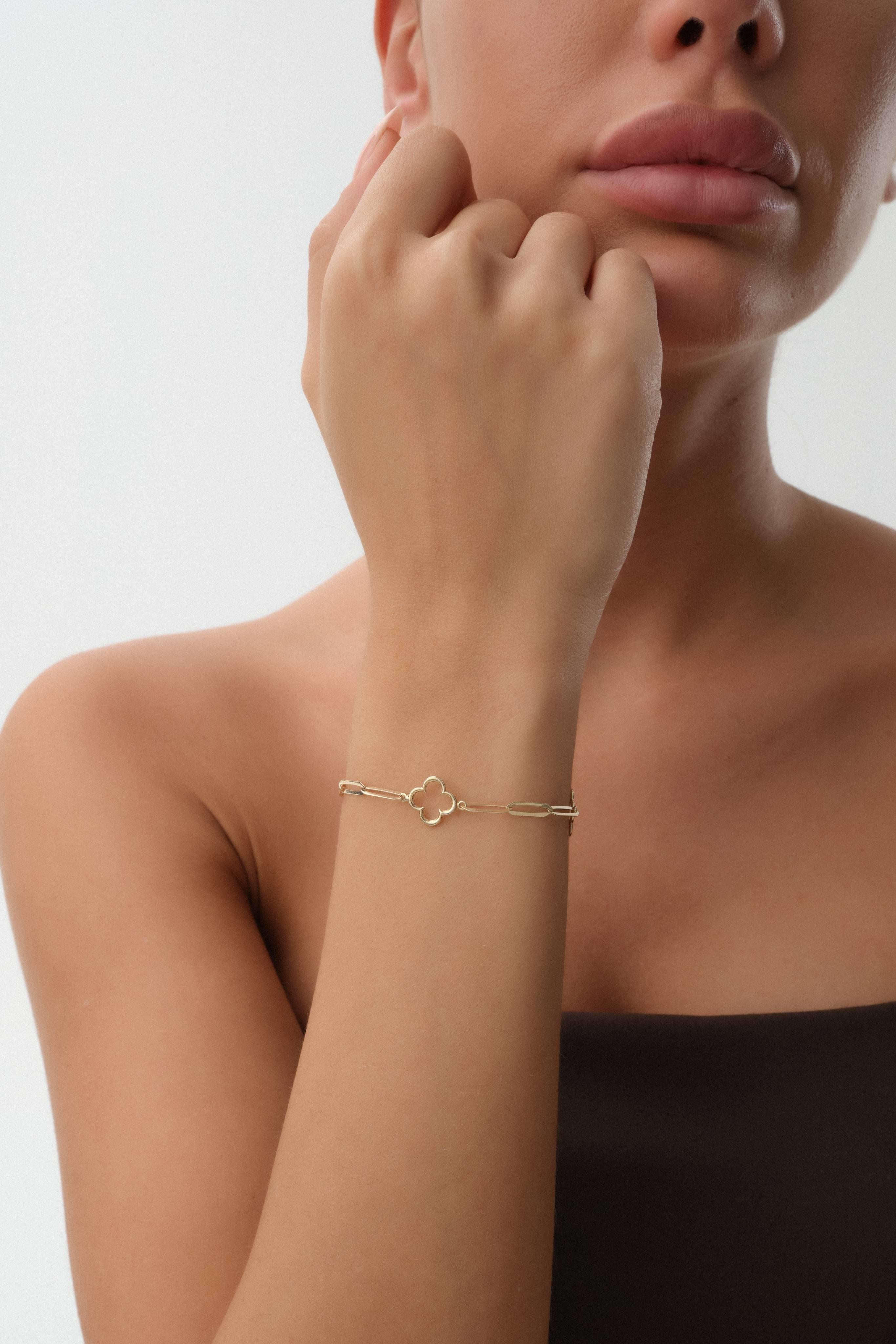 14 Ayar Yonca Altın Ataç Bileklik