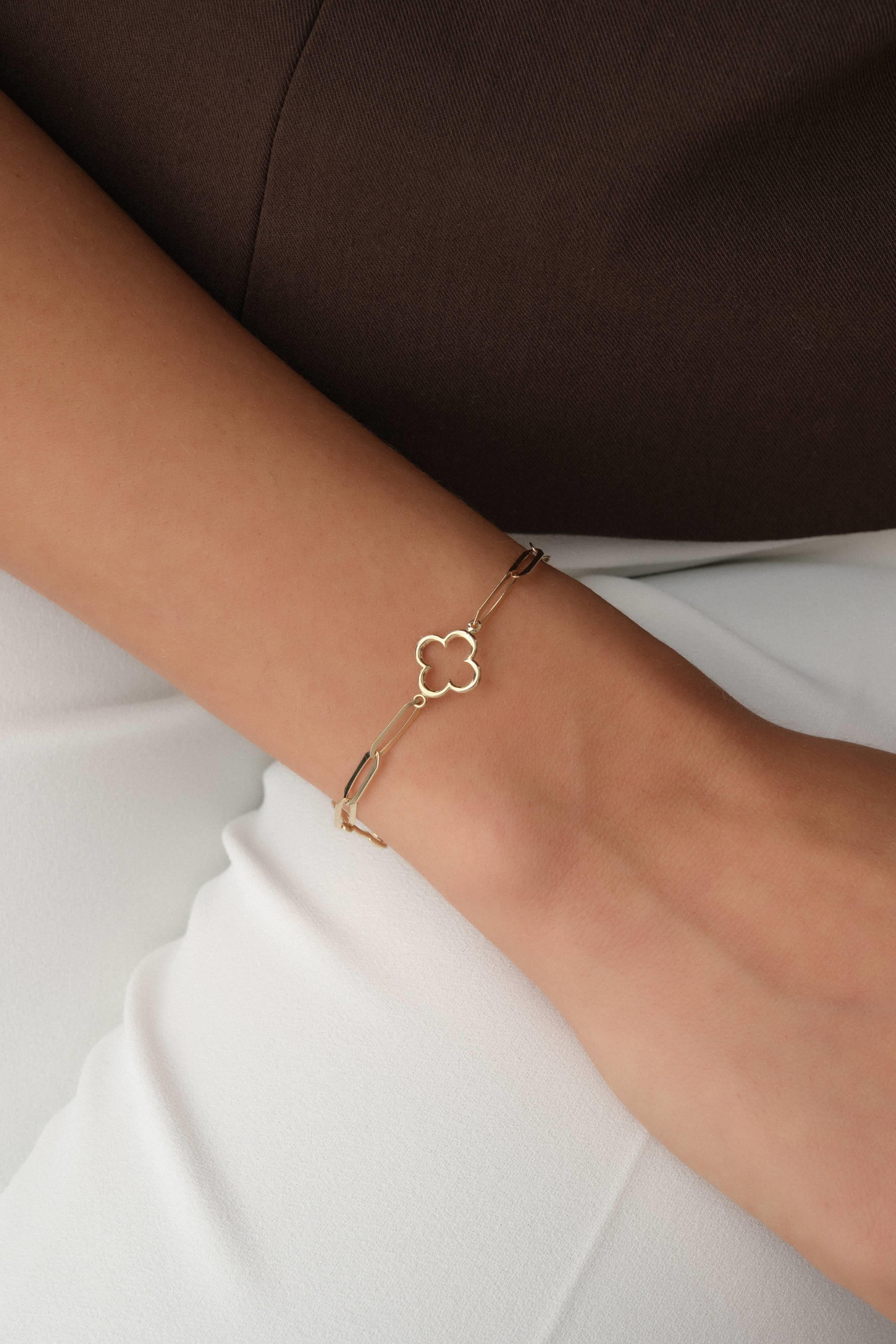 14 Ayar Yonca Altın Ataç Bileklik