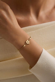 14 Ayar Yonca Şans Altın Bileklik