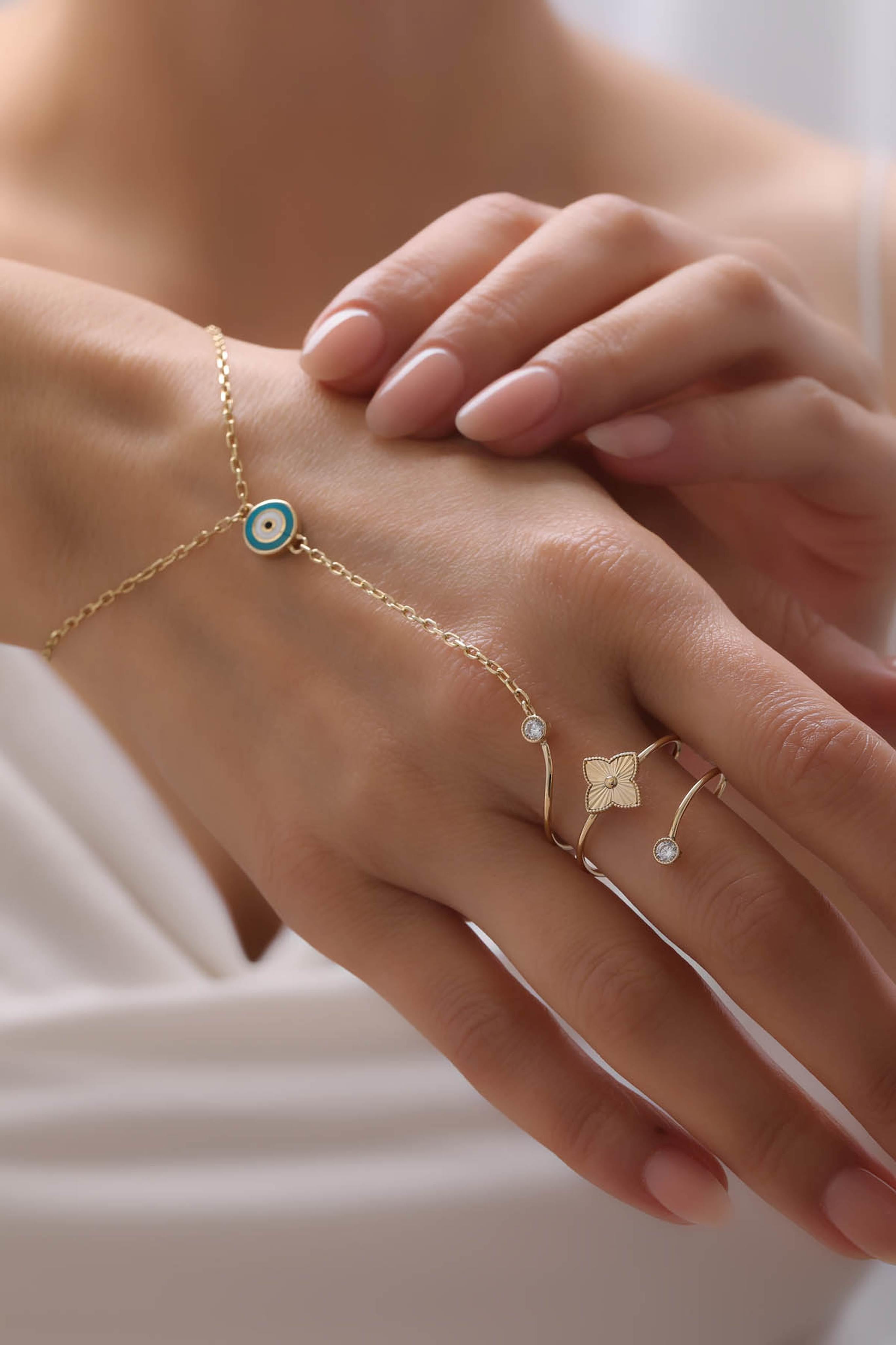 14 Ayar Yüzüklü Nazar Altın Şahmeran