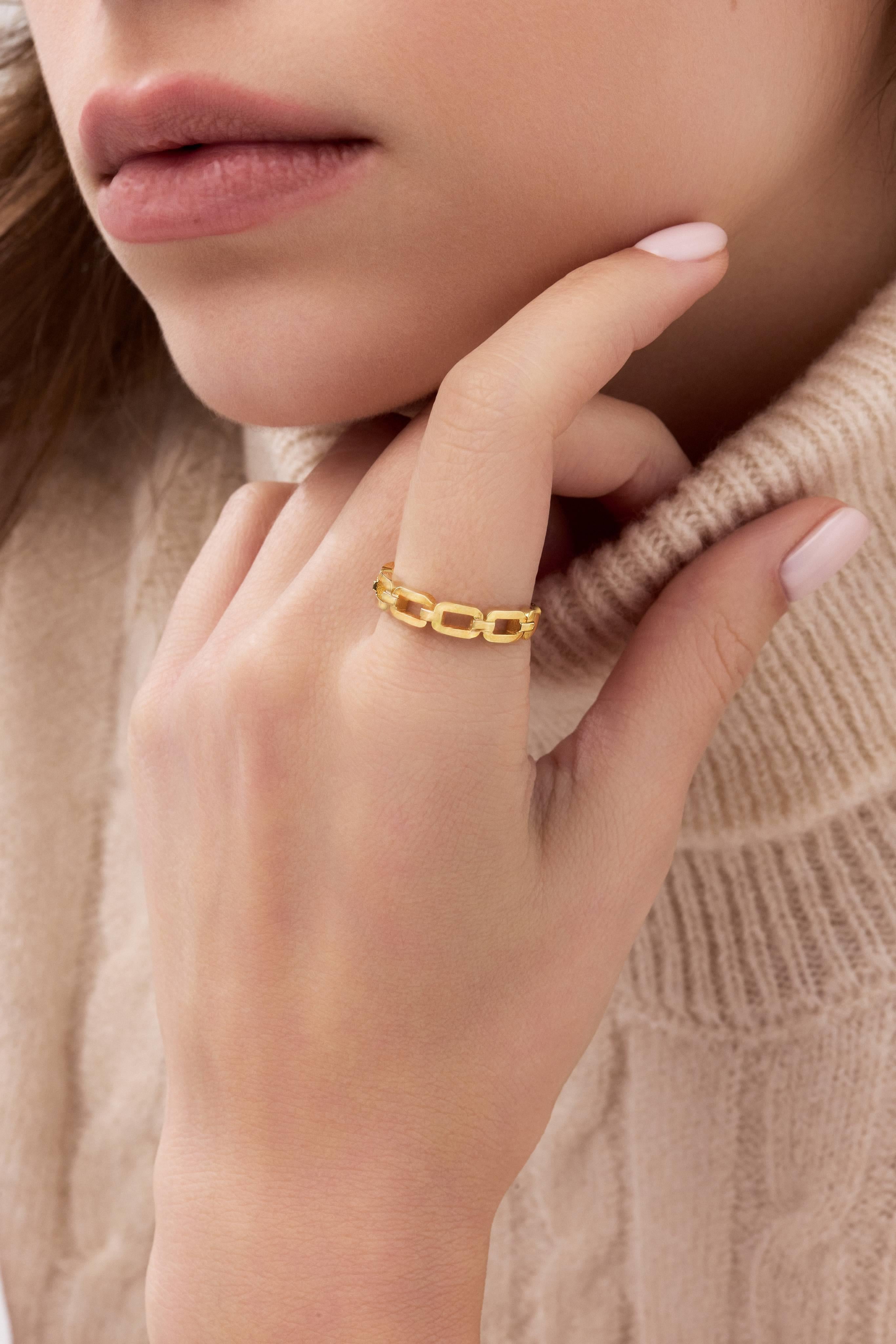 14 Ayar Zincir Altın Yüzük