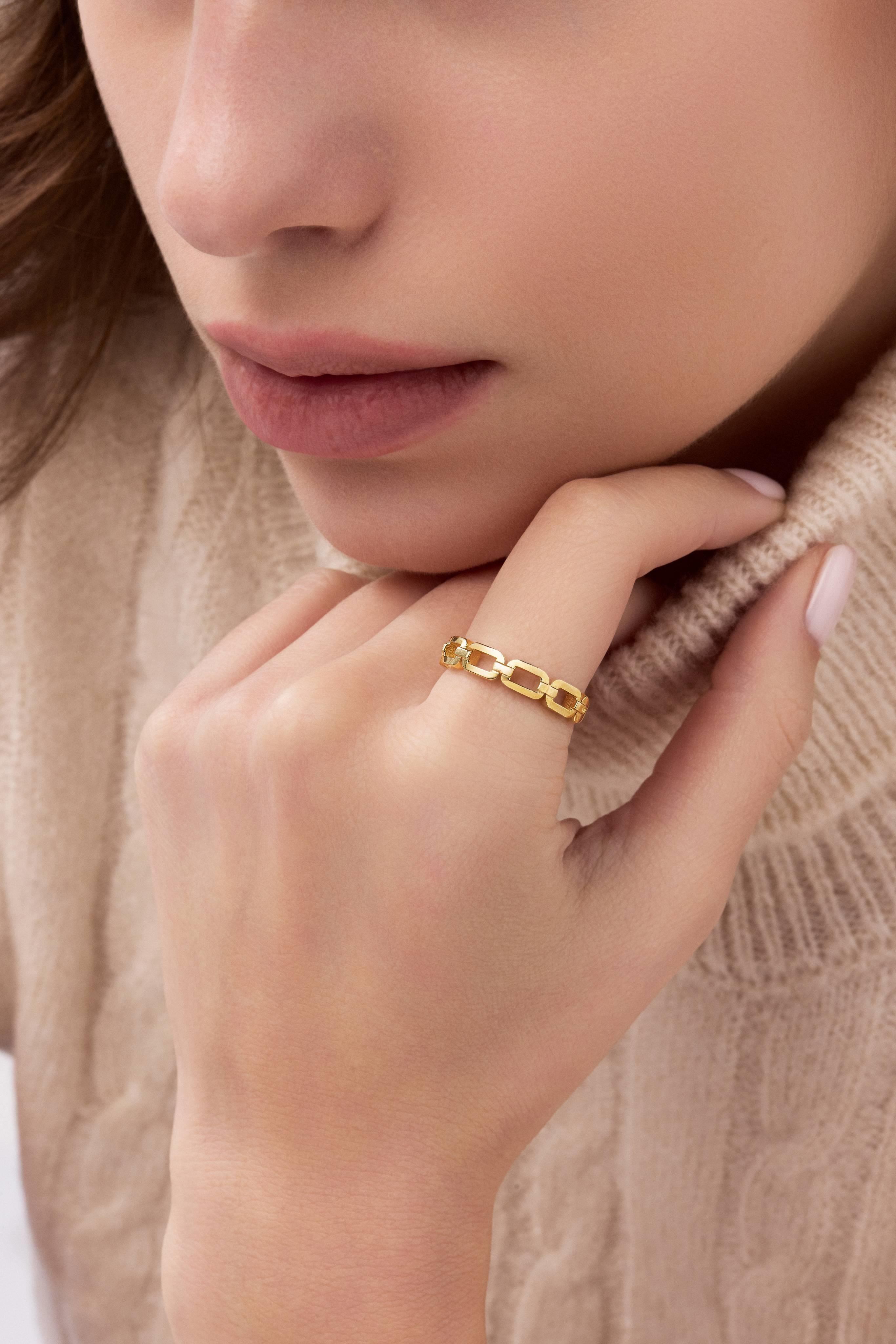 14 Ayar Zincir Altın Yüzük