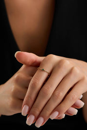 14 Ayar Zincir Taşlı Altın Yüzük (Renk Seçenekleriyle)