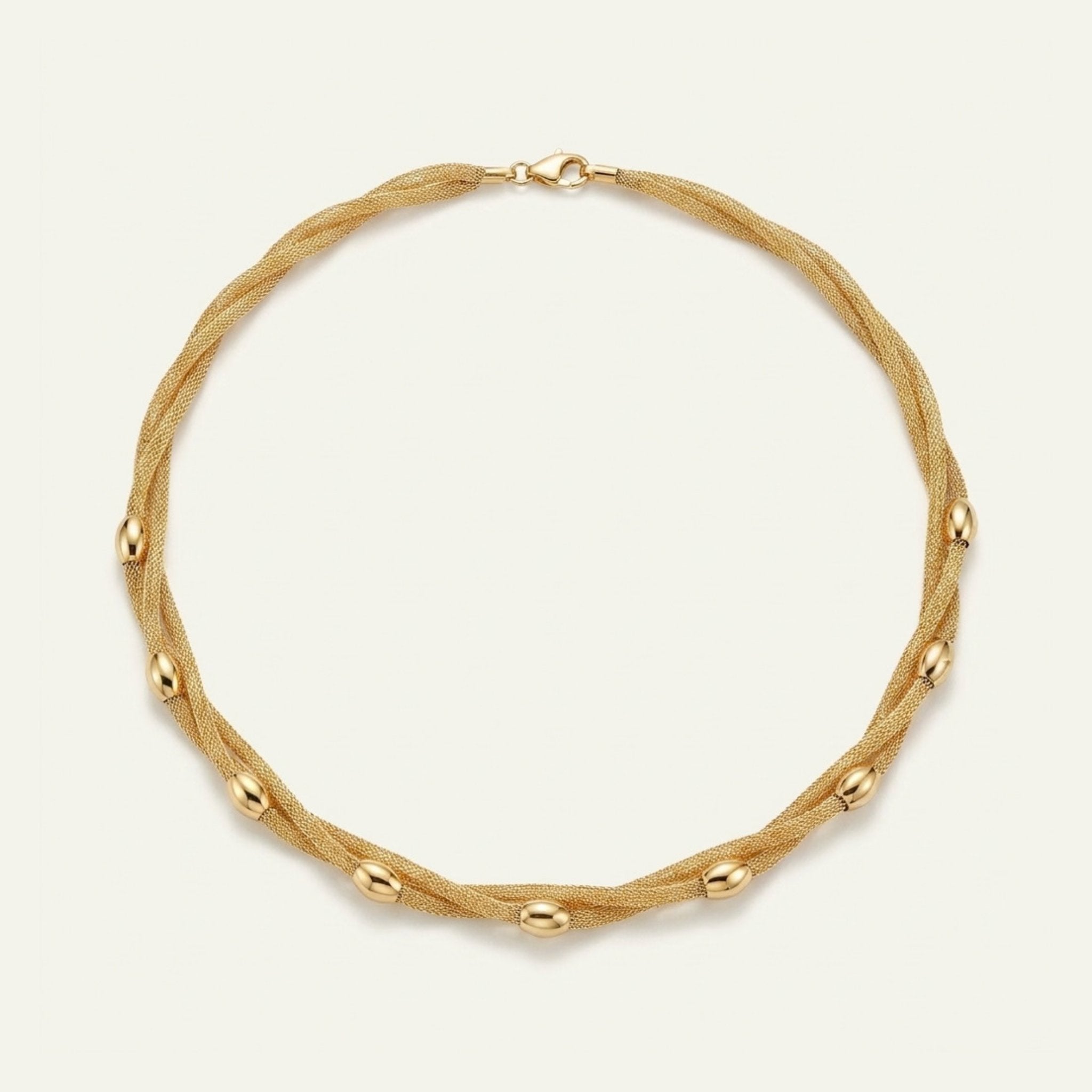 14 Ayar Altın Oval Detaylı Set