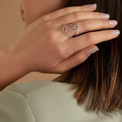 1.42 CT Pırlanta Taşlı Rose Altın Yüzük