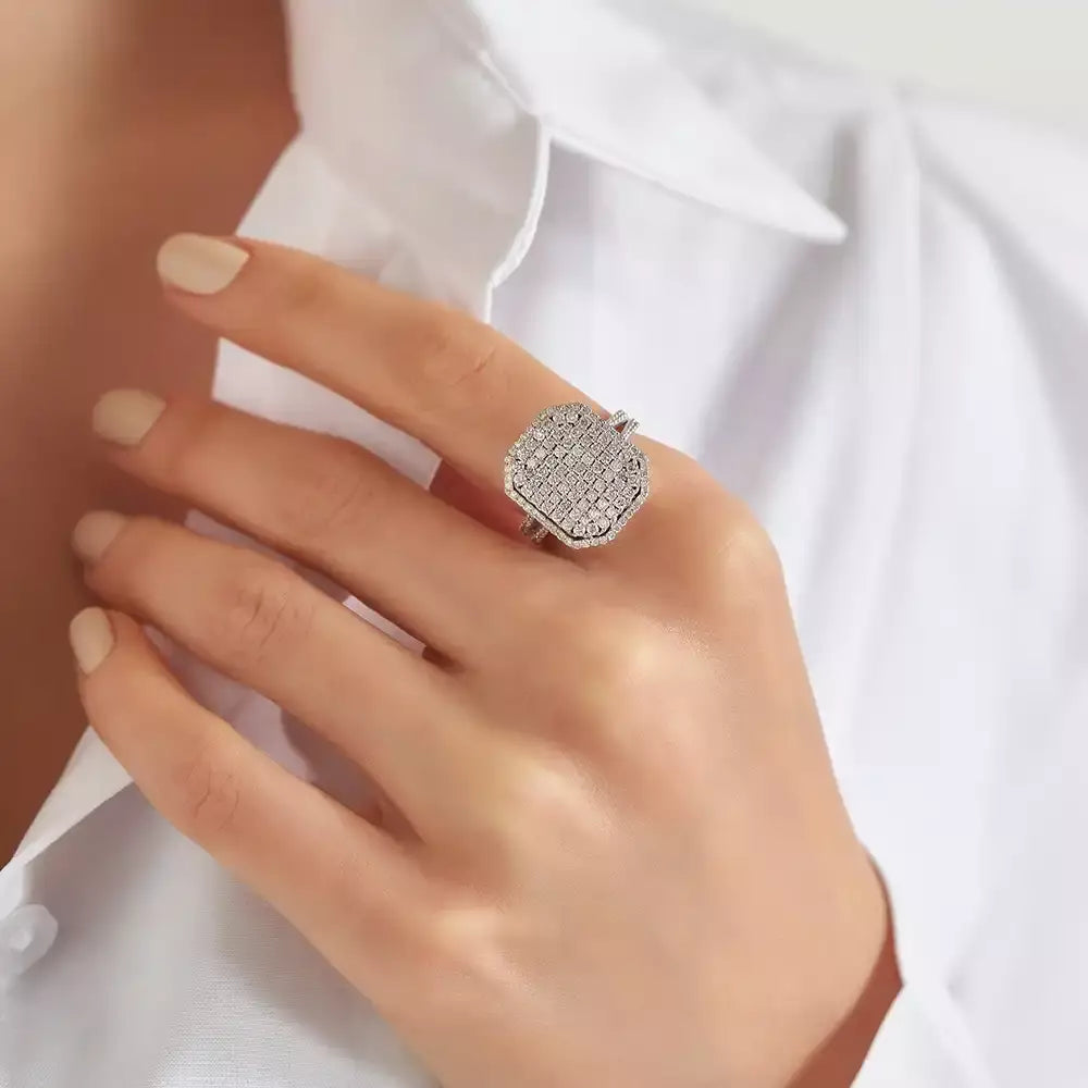 1.44 CT Pırlanta Taşlı Beyaz Altın Yüzük