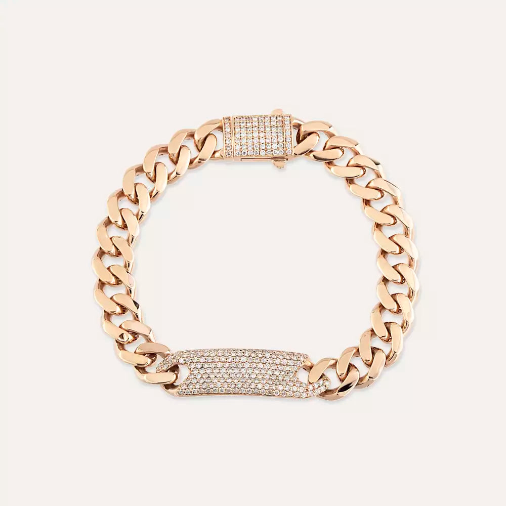 1.45 CT Pırlanta Taşlı Rose Altın Künye