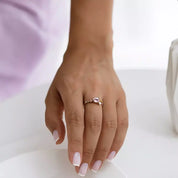 1.47 CT Multicolor Safir ve Pırlanta Taşlı Sarı Altın Yüzük