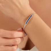 1.52 CT Safir ve Pırlanta Taşlı Beyaz Altın Bileklik