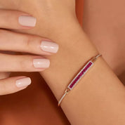 1.52 CT Yakut ve Pırlanta Taşlı Rose Altın Bileklik