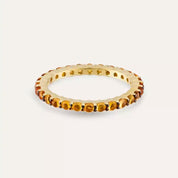 1.59 CT Orange Safir Taşlı Sarı Altın Tamtur Yüzük