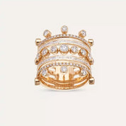 1.66 CT Baget Pırlanta Taşlı Rose Altın Yüzük