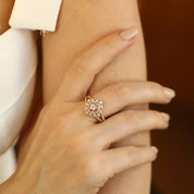 1.68 CT Morganit ve Pırlanta Taşlı Rose Altın Yüzük