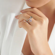 Brio 1.69 CT Multicolor Safir ve Pırlanta Taşlı Beyaz Altın Yüzük