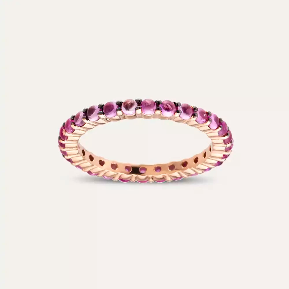 1.70 CT Yakut Taşlı Rose Altın Tamtur Yüzük