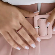 1.70 CT Yakut Taşlı Rose Altın Tamtur Yüzük