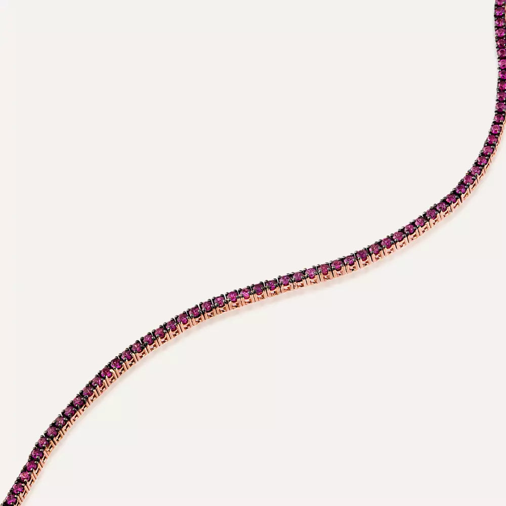 1.80 CT Yakut Taşlı Rose Altın Suyolu Bileklik