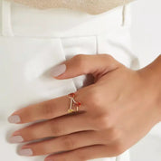 1.88 CT Multicolor Safir ve Pırlanta Taşlı Rose Altın Yüzük