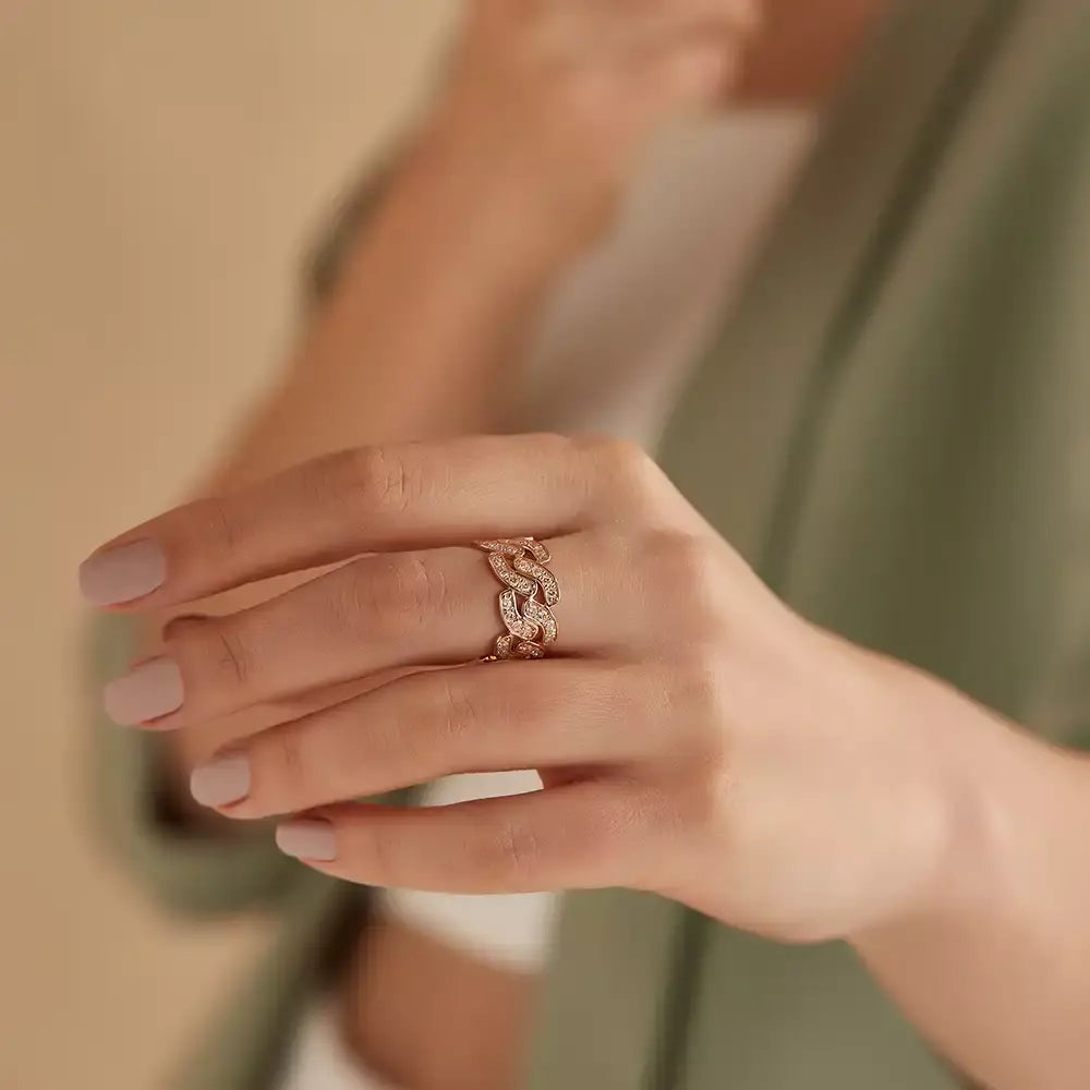 1.95 CT Pırlanta Taşlı Rose Altın Tamtur Yüzük