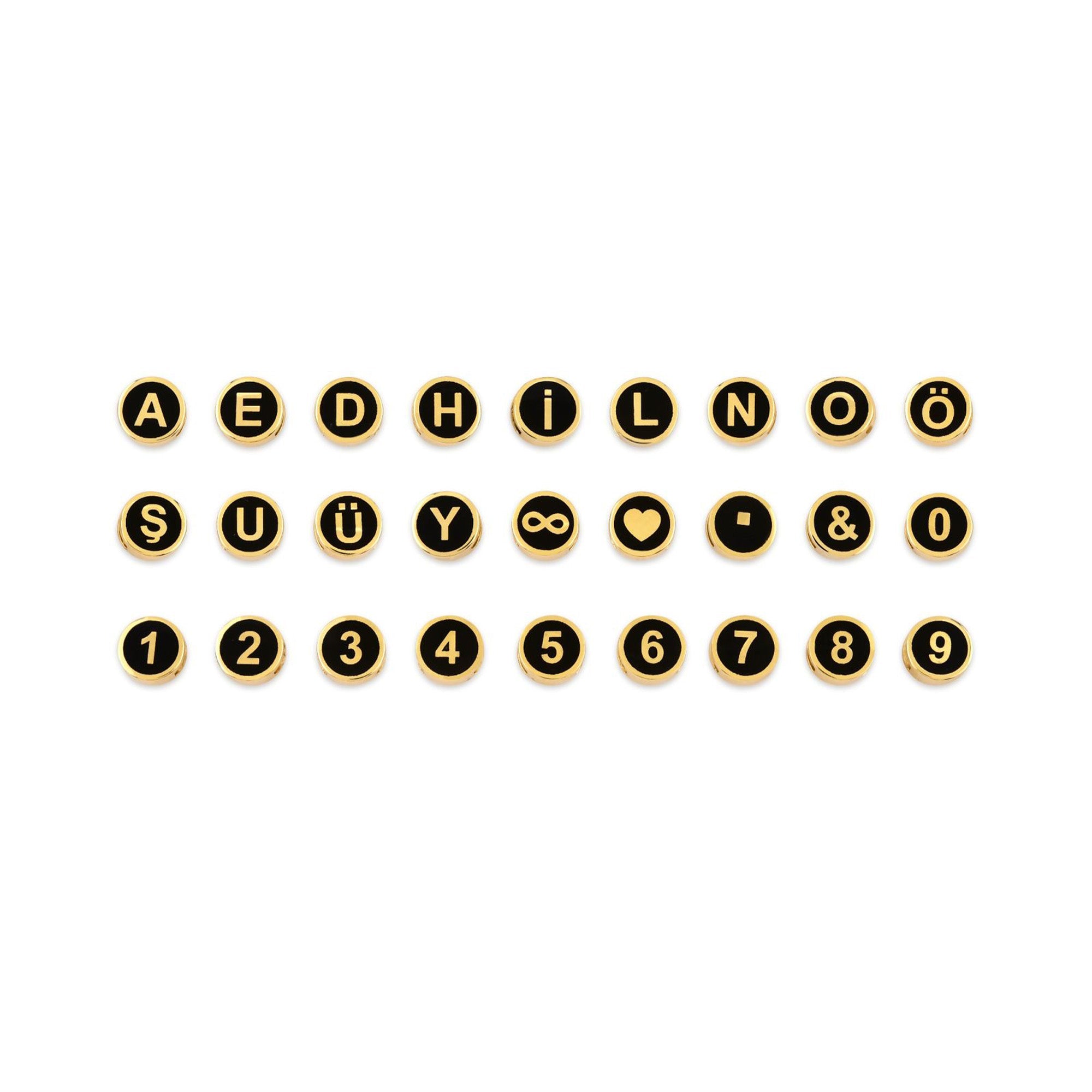 Hazalink Kişiselleştirilebilir Mineli Altın Harf Bileklik