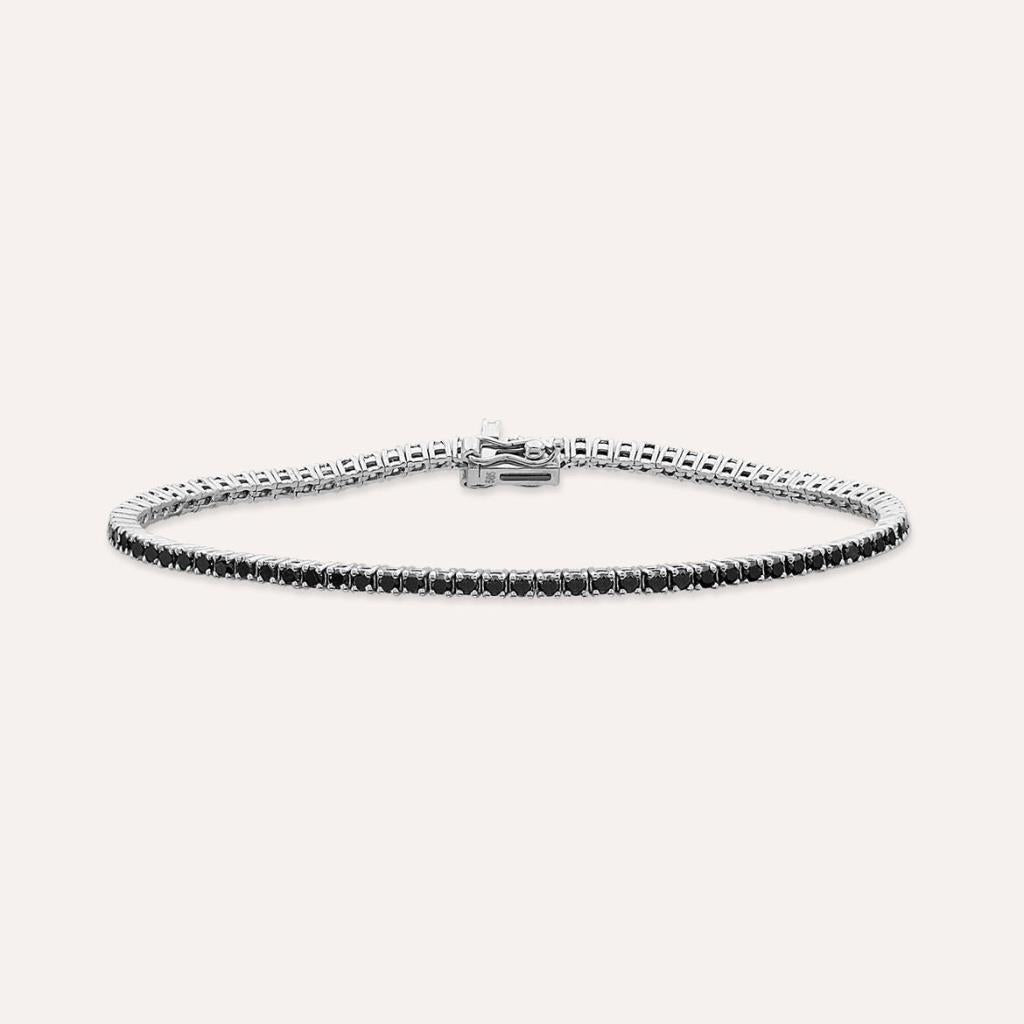 2.16 CT Siyah Pırlanta Taşlı Suyolu Bileklik