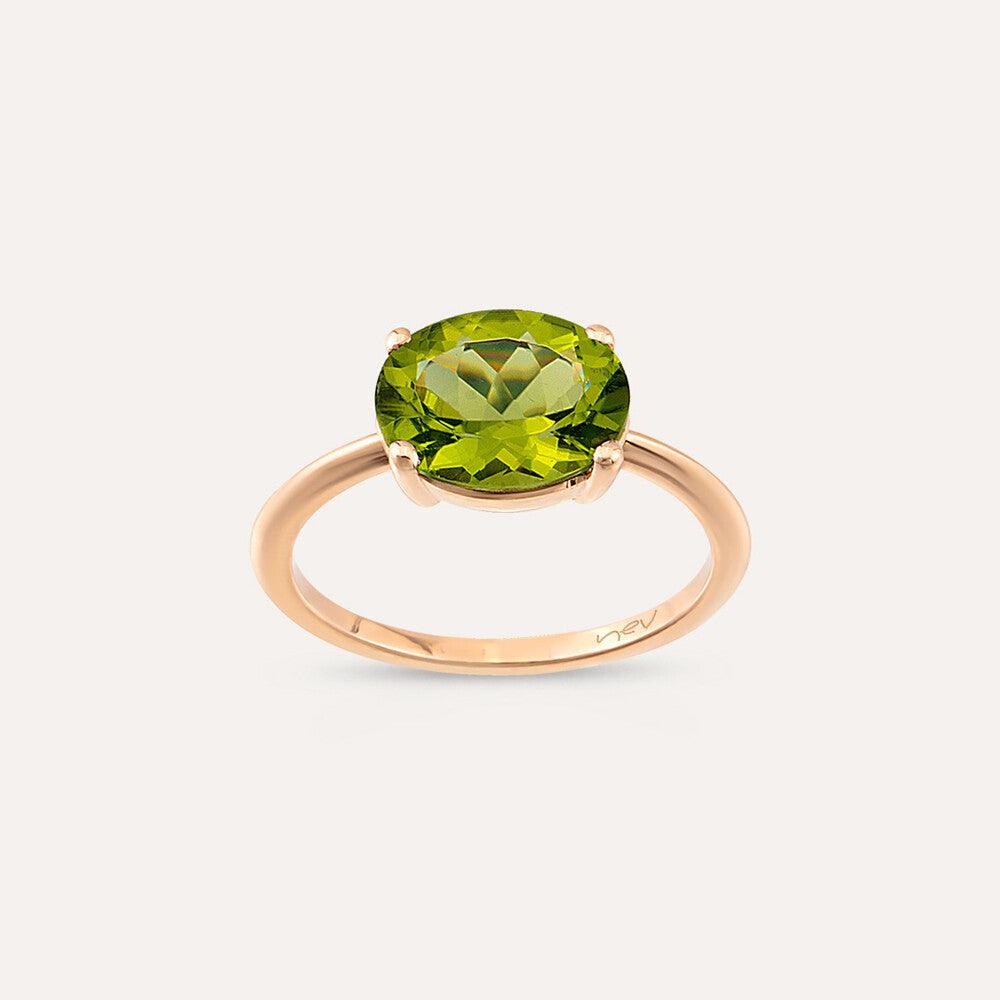 2.60 CT Peridot Taşlı Rose Altın Yüzük - Tufanlar Kuyumculuk