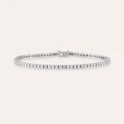 2.00 CT Pırlanta Taşlı Beyaz Altın Suyolu Bileklik