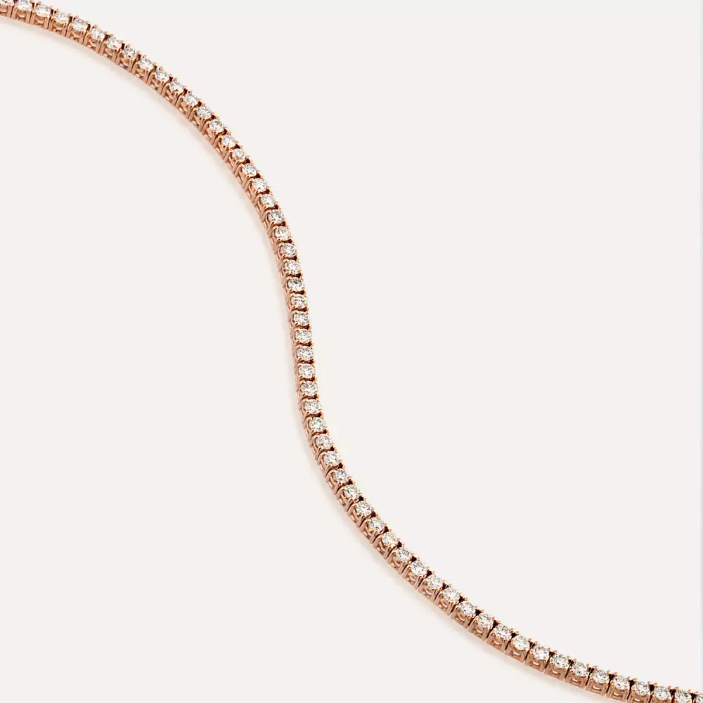 2.03 CT Pırlanta Taşlı Rose Altın Suyolu Bileklik