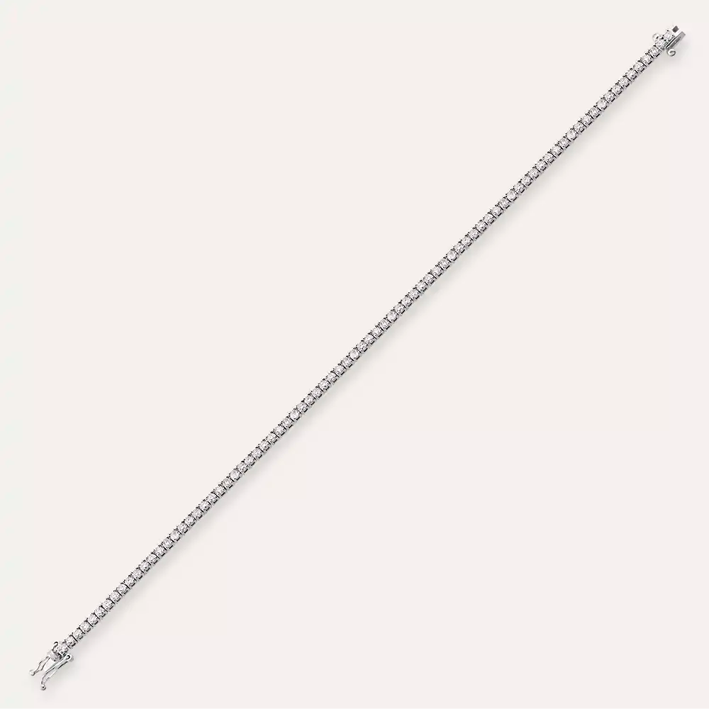 2.11 CT Pırlanta Taşlı Beyaz Altın Suyolu Bileklik